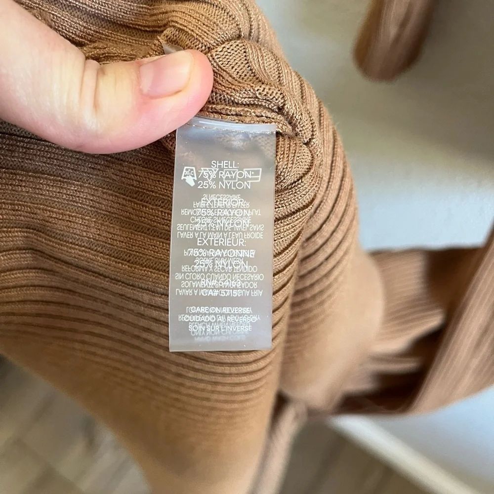 Harper Rose Long Sleeve Ribbed Sweater Dress in Camel Women’s Small - Picture 8 of 9